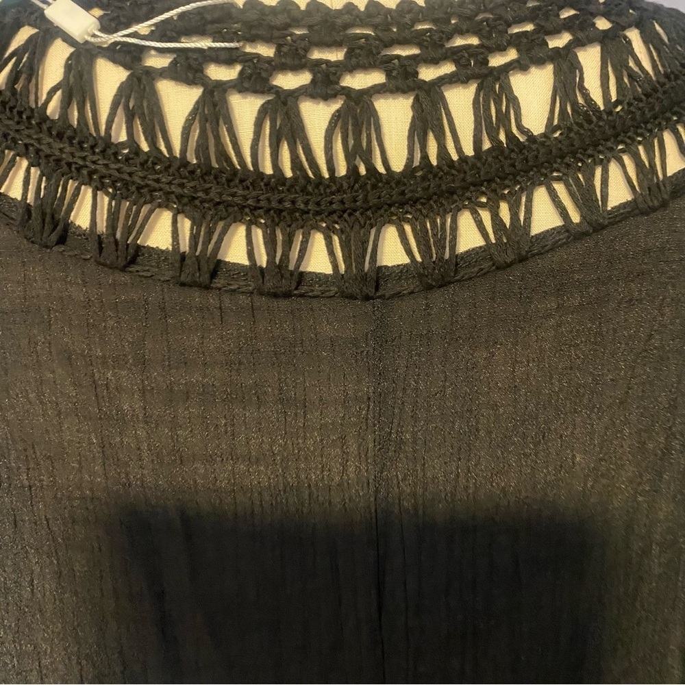 Oversized Tassel Cover Up Black One Size Plus – Imported - Picture 10 of 13